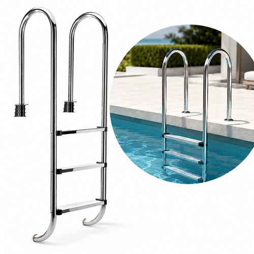 Pool leiter stufig edelstahl - pool,